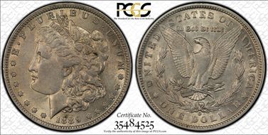 1889-O $1 VAM 1A Clashed E AU55