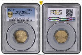 1937-F 10 Pfg J-364 MS65