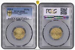 1939-F 10 Pfg J-364 MS65