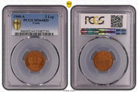 1900-A 2 Lep KM-2 MS64RD