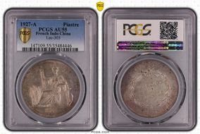 1927-A Piastre Lec-303 AU55