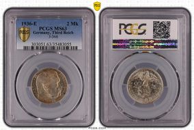 1936-E 2 Mk J-366 MS63