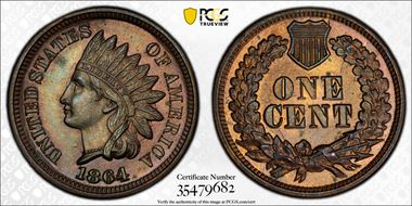 1864 1C RPD, FS-1301, S-2 MS63BN