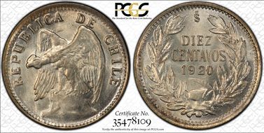 1920-So 10C KM-156.2a Ag MS66