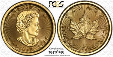 2017 $1 Maple Leaf Au MS67