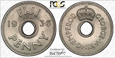 1936 1D George V MS65
