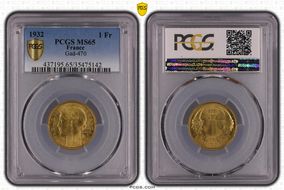 1932 1 Fr Gad-470 F-219 MS65