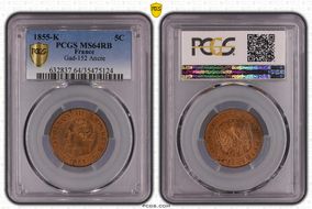 1855-K 5C Gad-152 Ancre MS64RB