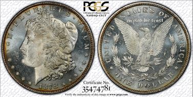 1878 8TF $1 VAM 23, Crazy Lips MS65PL