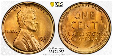 1937-S 1C MS67+ RD