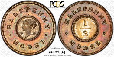 nd(1844) 1/2D X#7a Model MS63