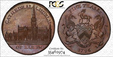 1796 Tk 1/2D DH-21 Wiltshire, Salisbury MS63+ BN