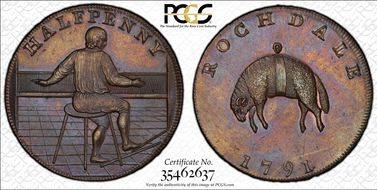 1791 Tk 1/2D DH-140 Lancashire, Rochdale MS63BN