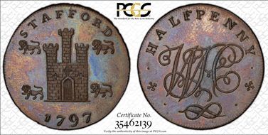 1797 Tk 1/2D DH-20 Staffordshire, Stafford MS64BN