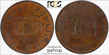 1803 Tk 1/4D DH-1174 Middlesex Pro Bono Publico MS63BN