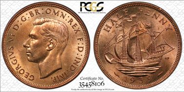 1939 1/2D S-4115 MS64RD