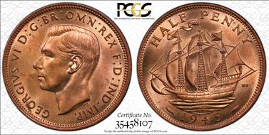 1945 1/2D S-4115 MS64RD