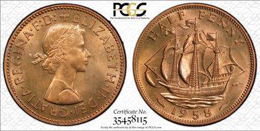 1958 1/2D S-4158 MS65RD