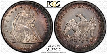 1855 $1 MS62
