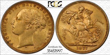 1877-M Sov S-3857 Long Tail MS62