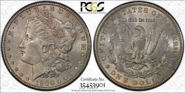 1900 $1 VAM 24, Doubled Wing MS64