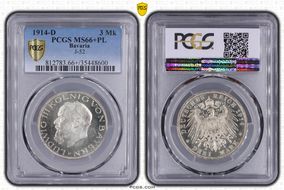 1914-D 3 Mk J-52 MS66+ PL