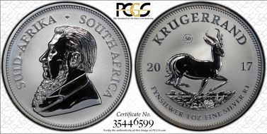 2017 1 Rand 50th Anniv. Krugerrand Ag SP69