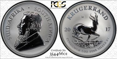 2017 1 Rand 50th Anniv. Krugerrand Ag SP69