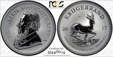 2017 1 Rand 50th Anniv. Krugerrand Ag SP69