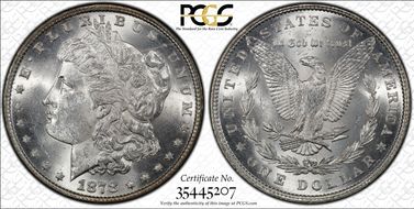 1878 7TF $1 Reverse of 1879 MS63