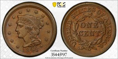 1848 1C Newcomb 21 MS65BN