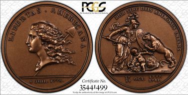 (1776) Medal Libertas Americana AE 2006 Restrike MS64