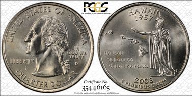 2008-D 25C Hawaii MS65