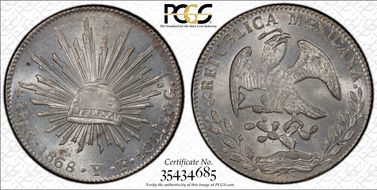 1868-Go YF 8 R Go50 MS65