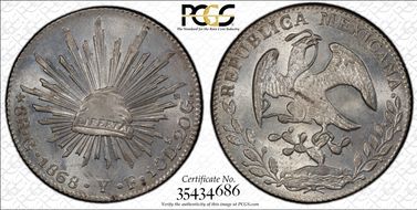 1868-Go YF 8 R Go50 MS65