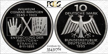 1995-D 10 Mk Röntgen J-461 PR69DCAM