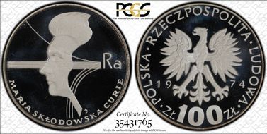 1974 MW 100 Zl Curie PR69DCAM