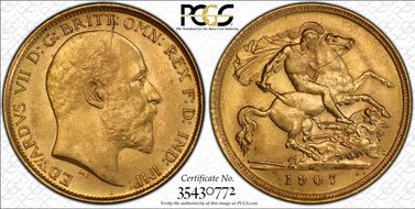 1907-M 1/2 Sov S-3975 MS63