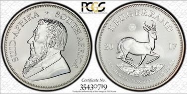 2017 1 Rand 50th Anniv. Krugerrand Ag SP69