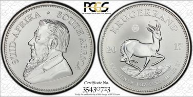 2017 1 Rand 50th Anniv. Krugerrand Ag SP69