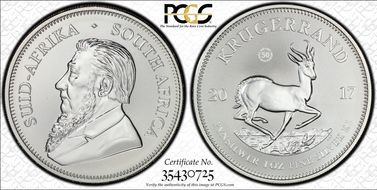 2017 1 Rand 50th Anniv. Krugerrand Ag SP69