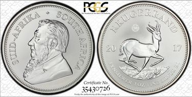 2017 1 Rand 50th Anniv. Krugerrand Ag SP69