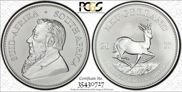 2017 1 Rand 50th Anniv. Krugerrand Ag SP69