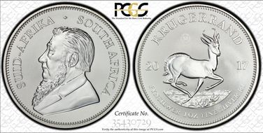 2017 1 Rand 50th Anniv. Krugerrand Ag SP69