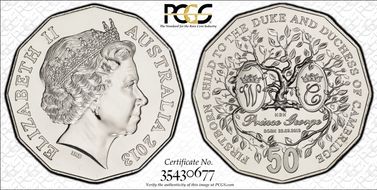 2013 50C Birth of Prince George MS69