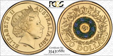 2017-C $2 Remembrance Day Colorized MS69