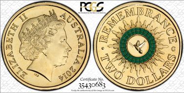 2014-C $2 Remembrance Colorized MS69