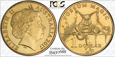 2017 $1 Possum Magic Hush Turns Invisible MS67
