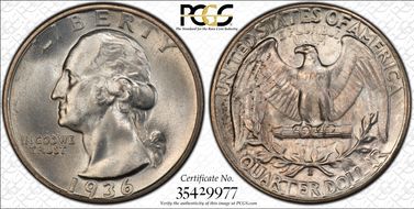 1936-D 25C MS65