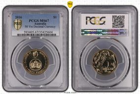 2016 $1 50 Yrs Decimal Currency MS67